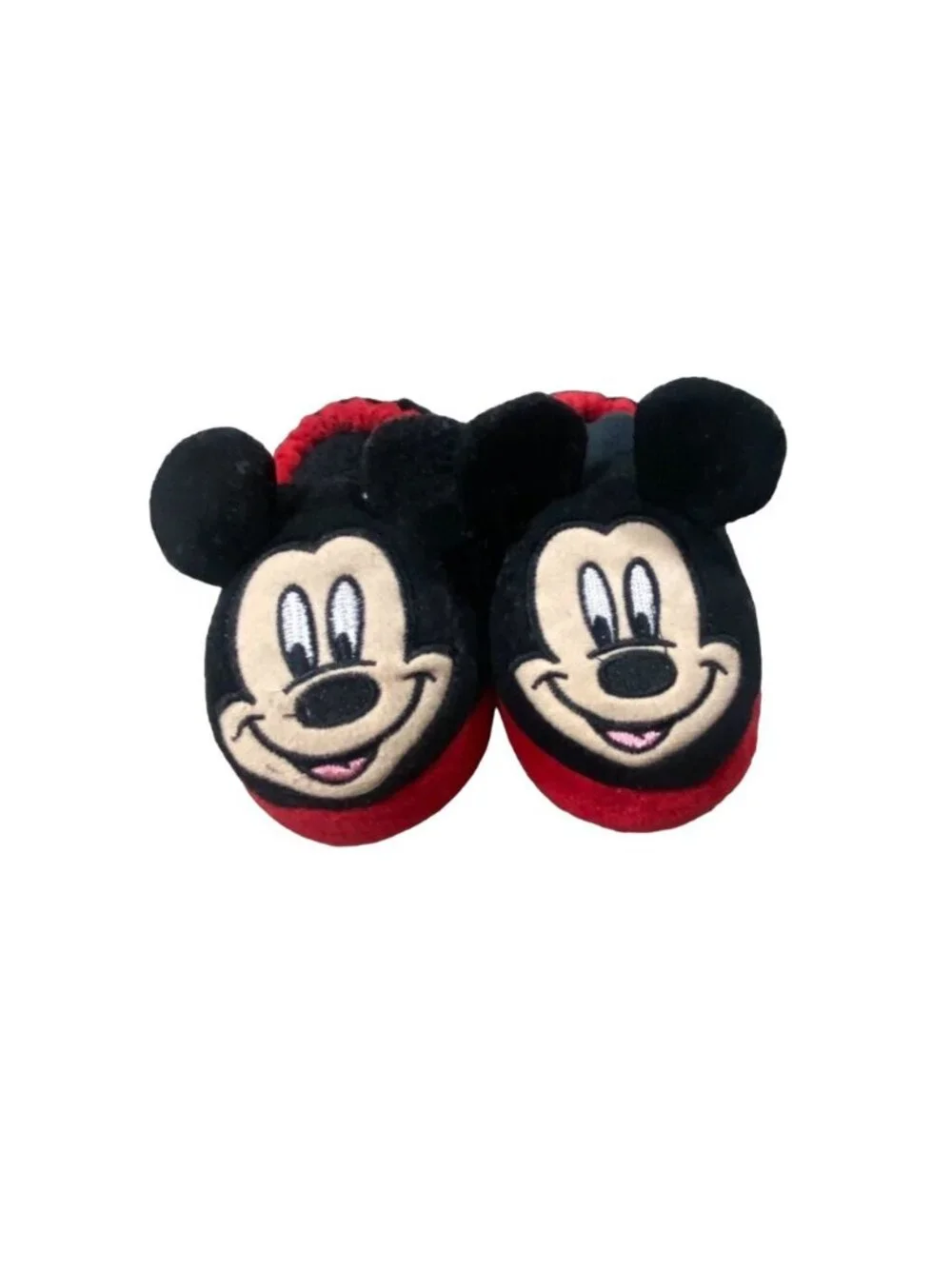 Disney Mickey Mouse Toddler Slippers-Red/Black-Size 5/6-GUC